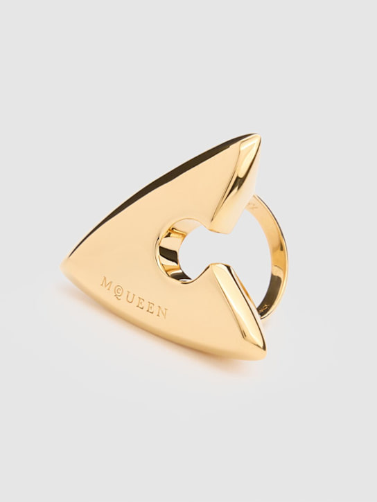 McQueen: Arrow brass ring - Gold - women_1 | Luisa Via Roma