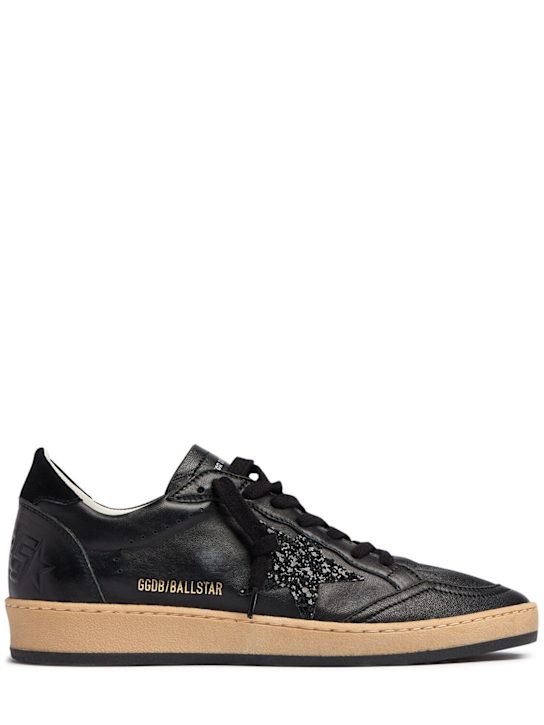 Golden Goose: 20毫米Ball Star混合皮革运动鞋 - 黑色 - women_0 | Luisa Via Roma