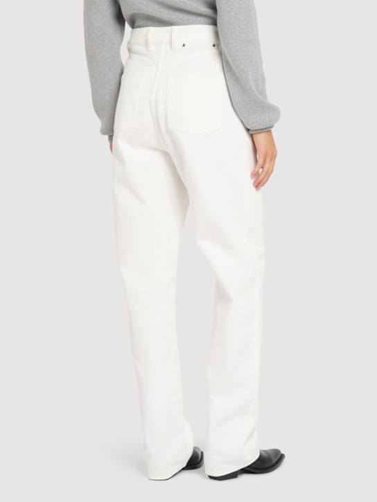 Golden Goose: Golden Kim denim jeans - White - women_2 | Luisa Via Roma