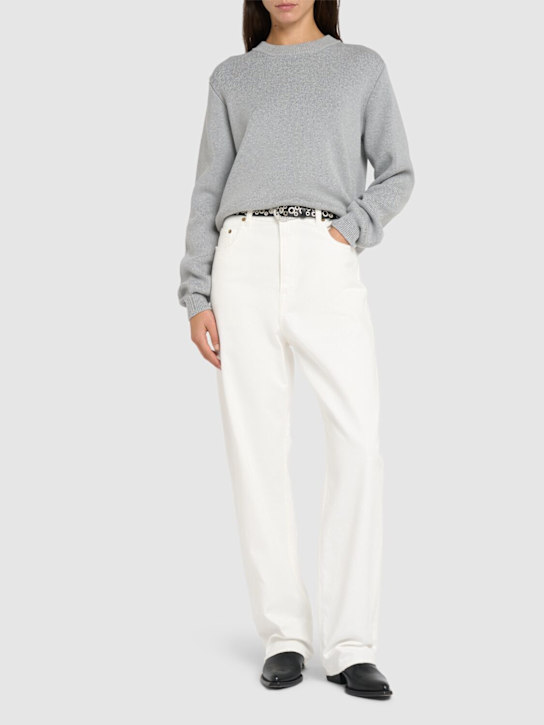 Golden Goose: Golden Kim denim jeans - White - women_1 | Luisa Via Roma
