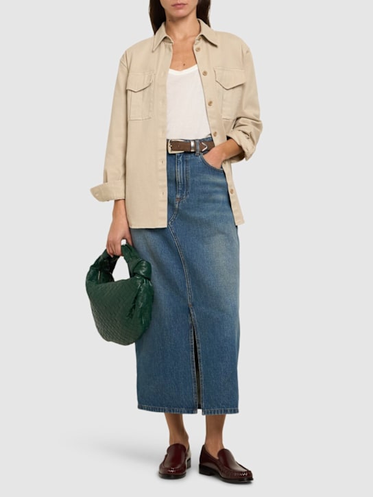 MSGM: Denim midi skirt - women_1 | Luisa Via Roma