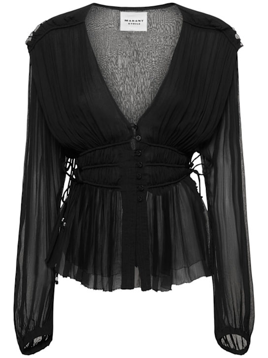 Marant Etoile: Axeline wavy viscose chiffon shirt - women_0 | Luisa Via Roma