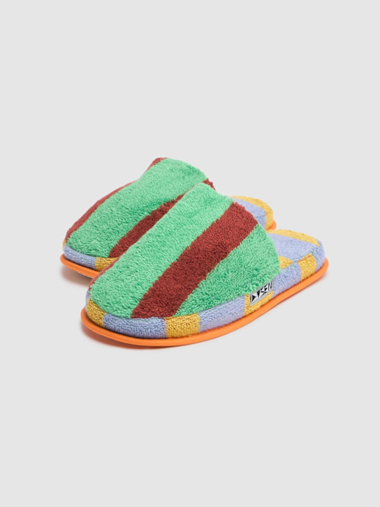 Dusen Dusen: Nicolas Stripe コットンブレンドスリッパ - women_1 | Luisa Via Roma