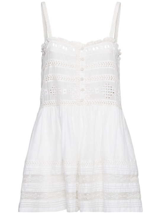 Marant Etoile: Dylan cotton voile short jumpsuit - women_0 | Luisa Via Roma