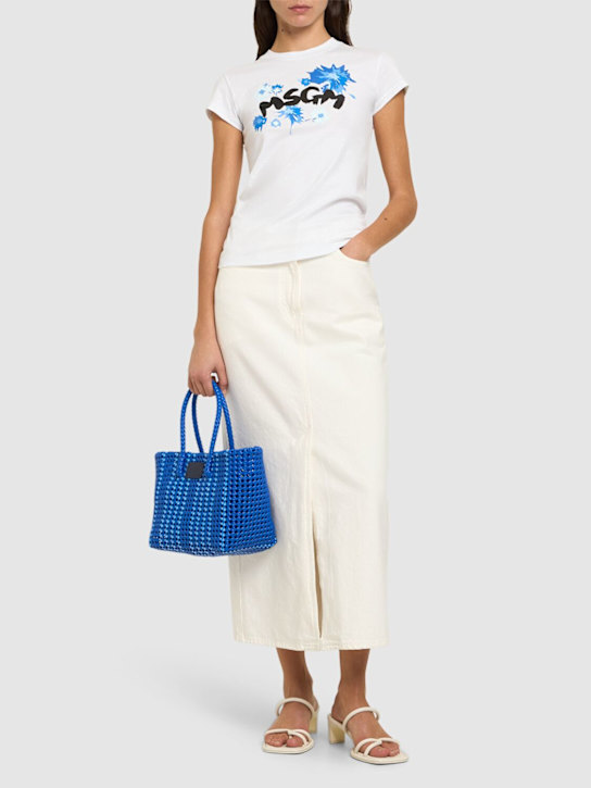 MSGM: Printed logo jersey t-shirt - women_1 | Luisa Via Roma