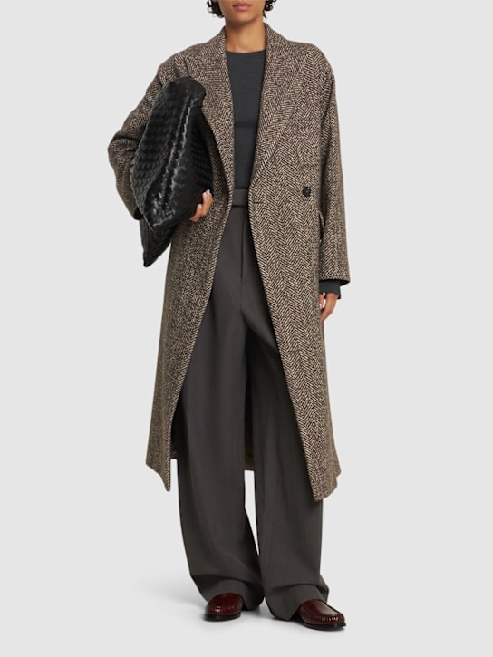 Tagliatore 0205: Linden double breast wool blend coat - women_1 | Luisa Via Roma