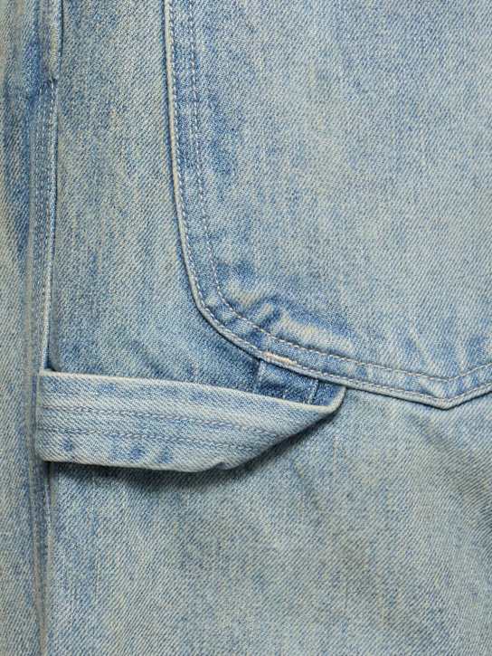 Auralee: Selvedge faded heavy denim painter jeans - men_3 | Luisa Via Roma