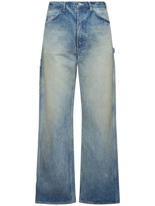Auralee: Selvedge faded heavy denim painter jeans - men_0 | Luisa Via Roma