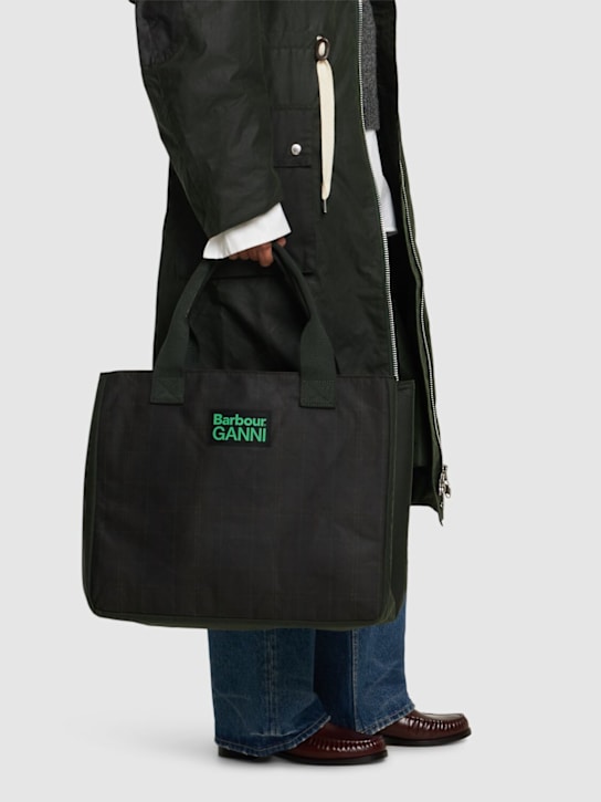 BARBOUR: Barbour x Ganni waxed canvas tote bag - women_1 | Luisa Via Roma