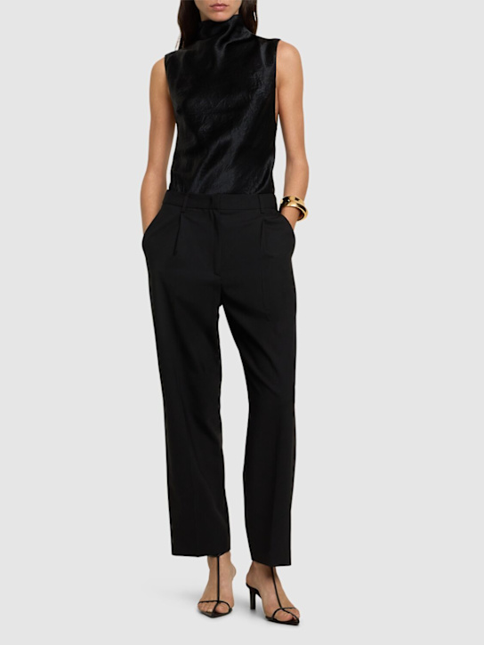 MSGM: ハイウエストウールブレンドパンツ - women_1 | Luisa Via Roma