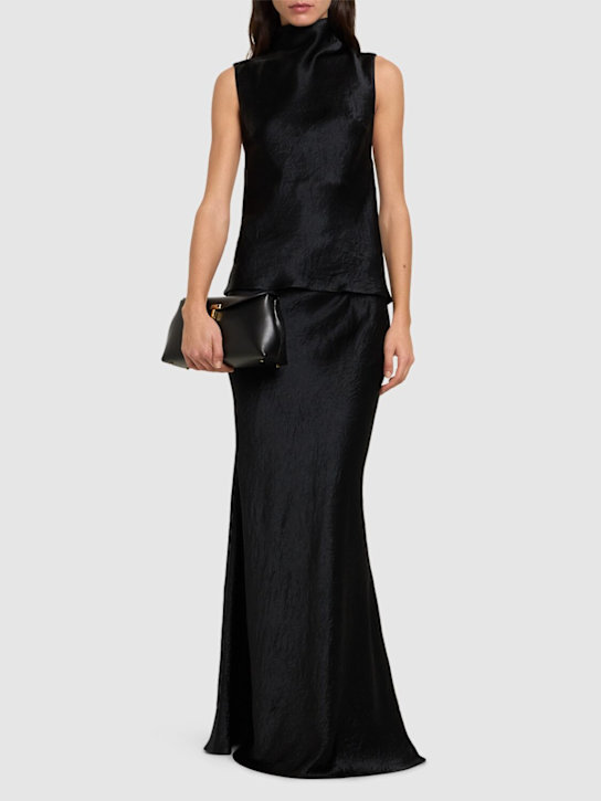 Nanushka: Colson crinkled satin high neck top - women_1 | Luisa Via Roma