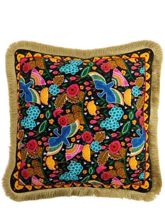 La Double J: Colombo Nero velvet cushion - ecraft_0 | Luisa Via Roma