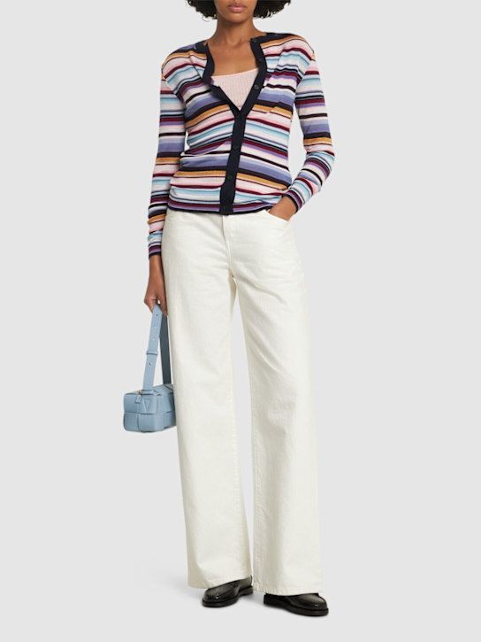 Missoni: Striped wool blend knit cardigan - women_1 | Luisa Via Roma