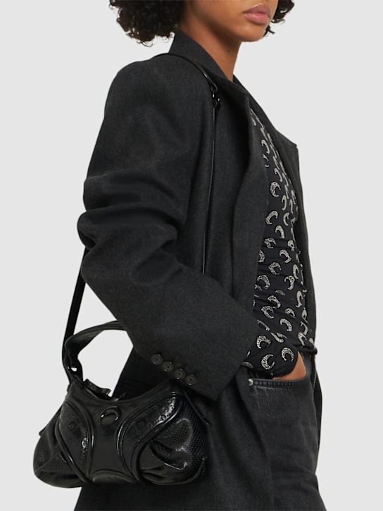 Marine Serre: Moonogram Futura leather mini bag - women_1 | Luisa Via Roma