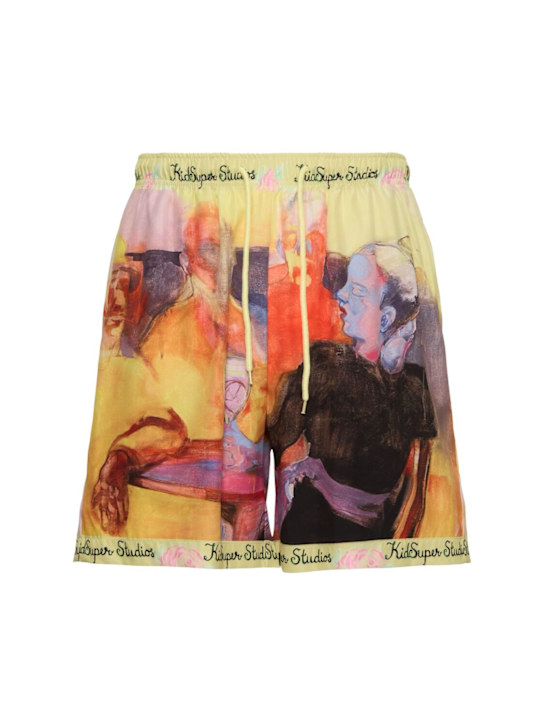 KidSuper Studios: Printed satin shorts - men_0 | Luisa Via Roma