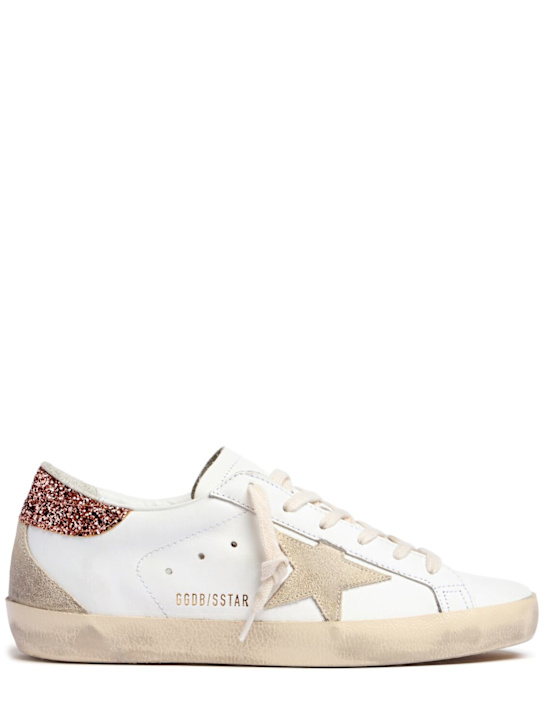 Golden Goose: Sneakers Super-Star in pelle 20mm - White/Pearl - women_0 | Luisa Via Roma