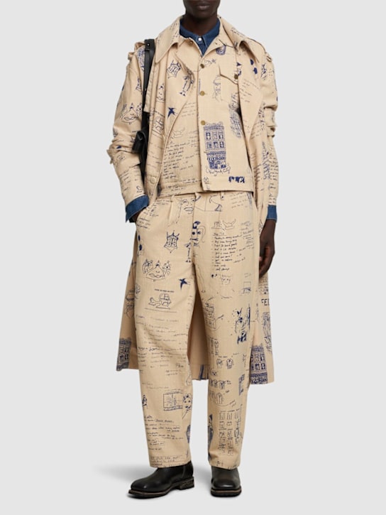 KidSuper Studios: Doodles printed denim jacket - men_1 | Luisa Via Roma