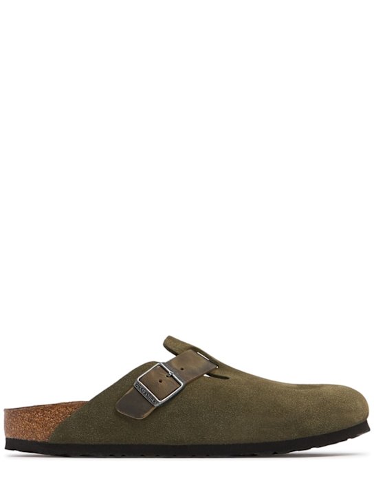 BIRKENSTOCK: Boston suede mules - men_0 | Luisa Via Roma
