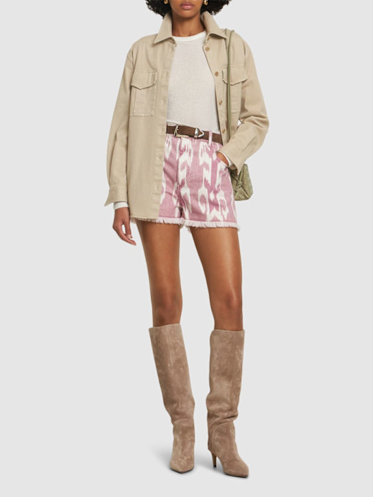 Marant Etoile: Lesia printed denim shorts - women_1 | Luisa Via Roma