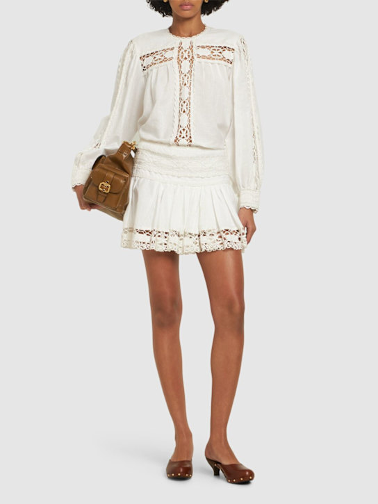 Marant Etoile: Violana linen & cotton mini skirt - women_1 | Luisa Via Roma