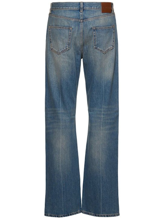 McQueen: Cotton denim straight jeans - Blue Wash - men_4 | Luisa Via Roma