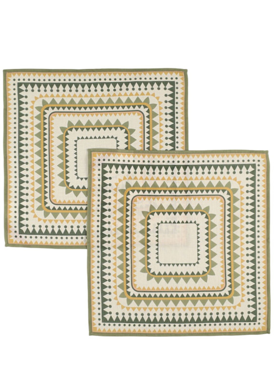 La Double J: Set of 2 large napkins - Green - ecraft_0 | Luisa Via Roma