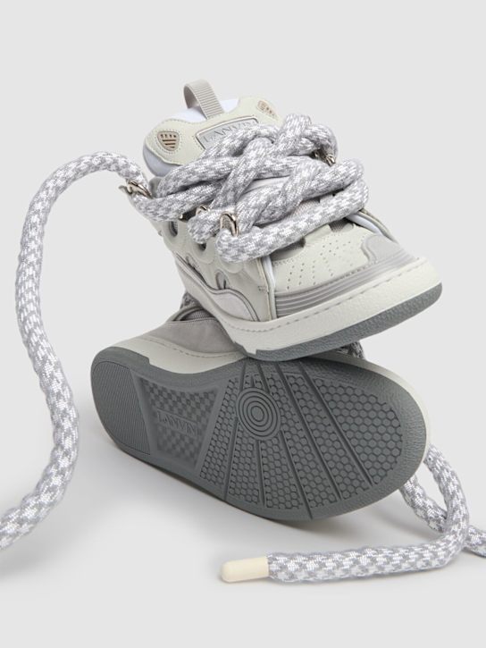 30mm curb leather & mesh sneakers - Lanvin - Women  | Luisaviaroma