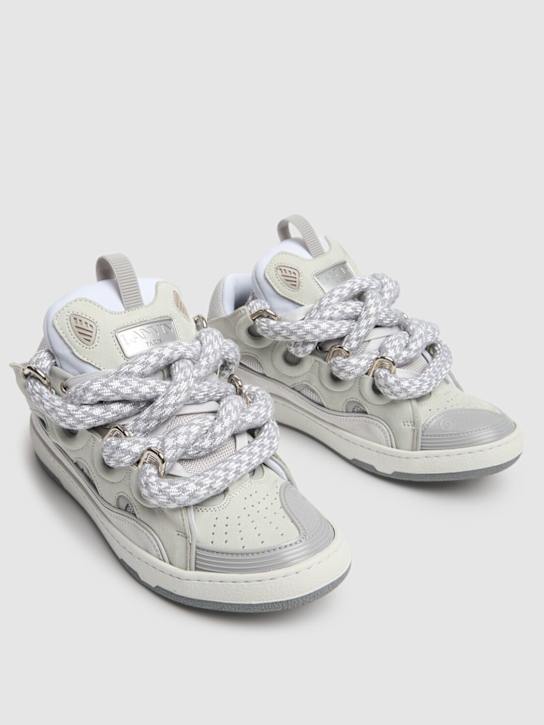 30mm curb leather & mesh sneakers - Lanvin - Women  | Luisaviaroma