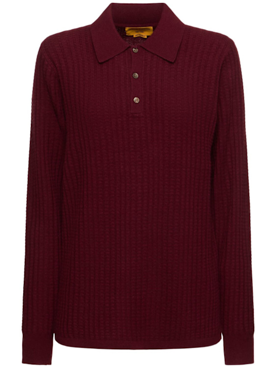 Guest In Residence: Theo Waffle cashmere knit polo sweater - women_0 | Luisa Via Roma