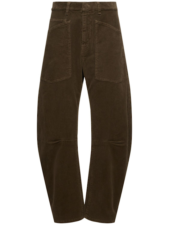 Nili Lotan: Shon straight cotton blend pants - women_0 | Luisa Via Roma