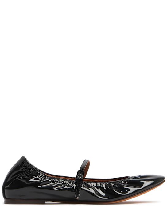 Lanvin: 10mm Glossy leather Mary Jane flats - women_0 | Luisa Via Roma