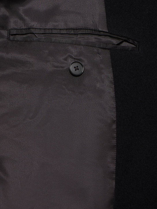 Auralee: Super fine wool mosser chesterfield coat - Black - men_5 | Luisa Via Roma