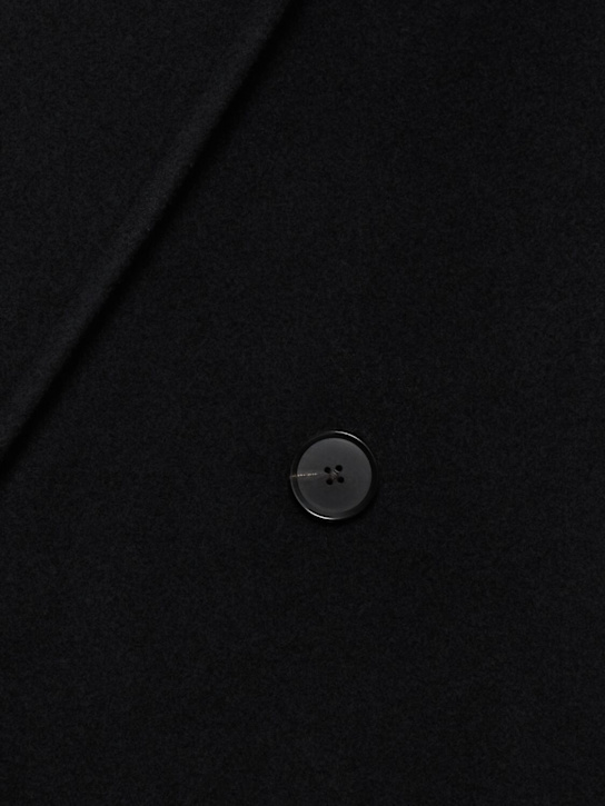 Auralee: Super fine wool mosser chesterfield coat - Black - men_3 | Luisa Via Roma