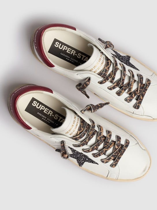 Golden Goose: 20mm Super-Star leather blend sneakers - White - women_4 | Luisa Via Roma