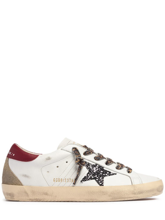 Golden Goose: 20mm Super-Star leather blend sneakers - White - women_0 | Luisa Via Roma