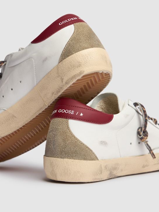 Golden Goose: 20mm Super-Star leather blend sneakers - White - women_3 | Luisa Via Roma