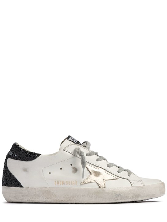 Golden Goose: 20毫米Super-Star皮革运动鞋 - 白色/白金色 - women_0 | Luisa Via Roma