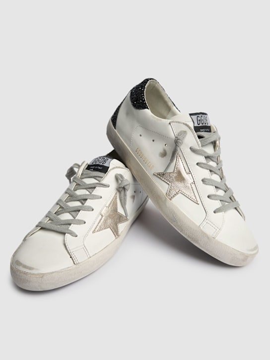 Golden Goose: 20毫米Super-Star皮革运动鞋 - 白色/白金色 - women_2 | Luisa Via Roma