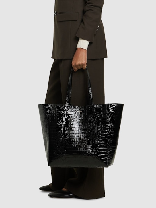 ANINE BING: Sac cabas en cuir embossé crocodile Elly - women_1 | Luisa Via Roma