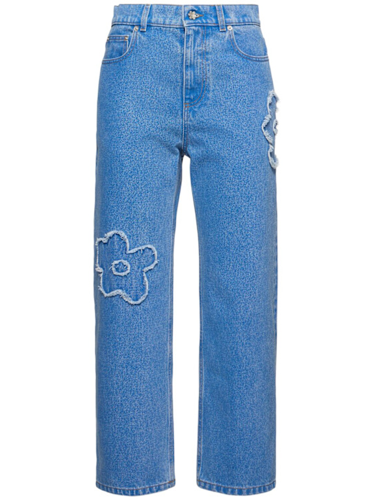 Marni: Coated cotton denim straight jeans - women_0 | Luisa Via Roma
