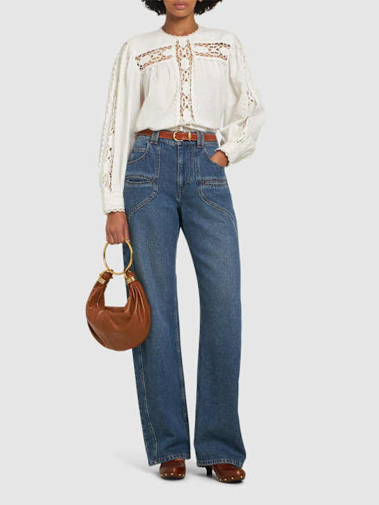 Isabel Marant: Betiane high rise wide jeans - women_1 | Luisa Via Roma