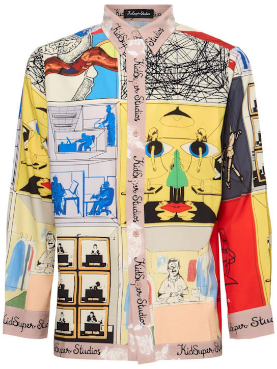 KidSuper Studios: Printed satin shirt - men_0 | Luisa Via Roma