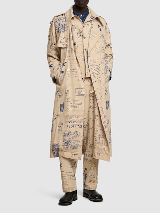 KidSuper Studios: Doodles printed trench coat - men_1 | Luisa Via Roma