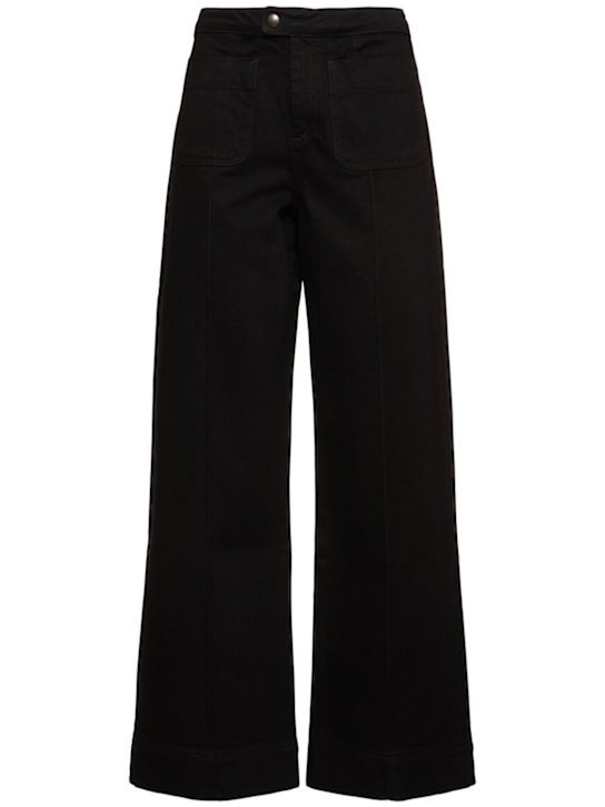 Soeur: Harry high waist cotton denim wide jeans - women_0 | Luisa Via Roma