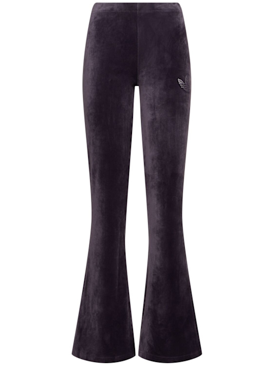 adidas Originals: Bling flared velvet pants - women_0 | Luisa Via Roma