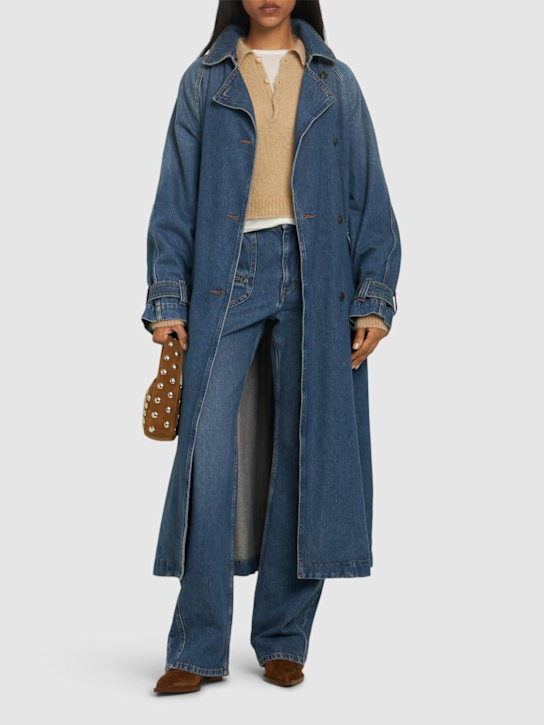 Isabel Marant: Abrigo trench de denim de algodón - women_1 | Luisa Via Roma