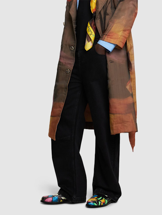 KidSuper Studios: Bauhaus Face printed leather mules - men_1 | Luisa Via Roma