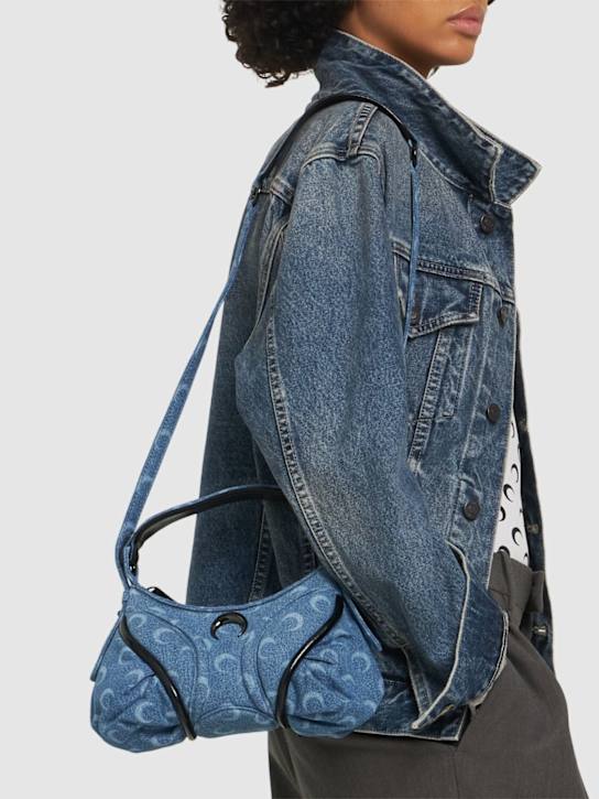 Marine Serre: Moon Laser Futura denim mini bag - women_1 | Luisa Via Roma