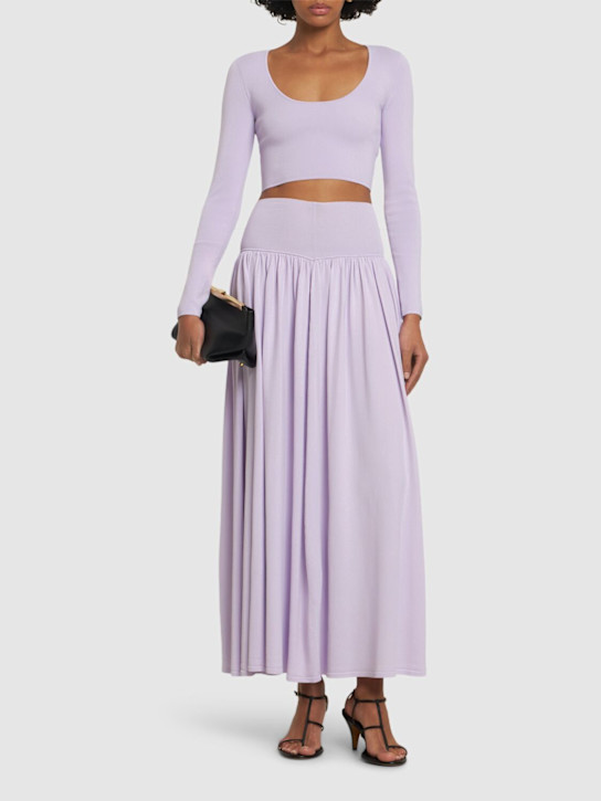 Zimmermann: Natura high waist viscose midi skirt - women_1 | Luisa Via Roma