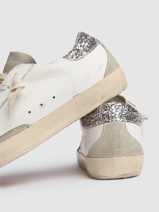 Golden Goose: 20毫米Super-Star皮革运动鞋 - White/Ice - women_4 | Luisa Via Roma